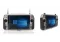 White and black handheld integrated ground station with dark blue background screen 