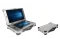 Light grey dual screen ground station with dark blue background screen 
