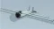 Kamikaze drone with black oval tube in front and four wings by its side
