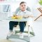 FIN เก้าอี้ทานข้าวเด็ก 3in1 เก้าอื้กินข้าว ปรับระดับได้2ระดับ รุ่นST022 พับเก็บง่ายมีล้อ HighChair มีช่องเก็บของด้านล่าง
