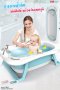 FIN อ่างอาบน้ำเด็กพับเก็บได้ พกพาสะดวก ทำจากพลาสติกปลอดสารพิษ มีเครื่องวัดอุณหภูมิแบบเรียลไทม์ เลือกได้ 2 สี รุ่น201-B