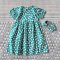 BUTTONS BACK PUFF SLEEVES GREEN SHEEP DRESS 100% PRINTED COTTON*HEADBAND NOT INCLUDED