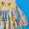 BUTTONS BACK PETER PAN COLLAR LONGSLEEVES MERCI DRESS 100% PRINTED COTTON*PREORDER SHIPMENT 18 NOV