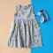 BUTTONS BACK BANANA DRESS 100% PRINTED COTTON*HEADBAND NOT INCLUDED