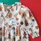 BUTTONS BACK LONGSLEEVES GINGERBREAD DRESS 100% PRINTED COTTON