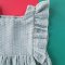FLUTTER SLEEVES BUTTONS BACK MINT GREEN DOTS DRESS  100 % COTTON