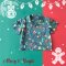 เด็กชาย-หญิง เสื้อเชิ๊ตทรงหลวมโอเวอร์ไซส์ 100% ผ้าคอตตอนพิมพ์ลายคริสมาสต์สีเขียว