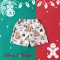 BOYS & GIRLS ELASTIC WAISTBAND GINGERBREAD SHORTS / 100% PRINTED COTTON