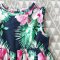 HAWAII DARK BLUE SLEEVELESS BUTTONS BACK DRESS 100% PRINTED COTTON*HEADBAND NOT INCLUDED