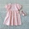 PUFF SLEEVES PINK DUCK DRESS 100% PRINTED COTTON*HEADBAND NOT INCLUDED