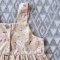 BUTTONS FRONTS DRESS KHAKI DUCK 100% PRINTED COTTON*HEADBAND NOT INCLUDED