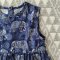 BUTTONS BACK DRESS THAI ELEPHANTS NAVY BLUE 100% PRINTED COTTON*HEADBAND NOT INCLUDED