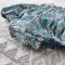 MANDARIN COLLAR BUTTONS BACK ROMPER GREEN 100% PRINTED COTTON*HEADBAND NOT INCLUDED