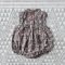 MANDARIN COLLAR BUTTONS BACK ROMPER BROWN 100% PRINTED COTTON*HEADBAND NOT INCLUDED