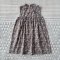 MANDARIN COLLAR BUTTONS BACK DRESS BROWN  100% PRINTED COTTON*HEADBAND NOT INCLUDED