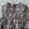 MANDARIN COLLAR BUTTONS BACK DRESS BROWN  100% PRINTED COTTON*HEADBAND NOT INCLUDED