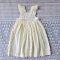 ELASTIC BACK DRESS YELLOW LACE DRESS  100 % COTTON *HEADBAND NOT INCLUDED