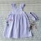 ELASTIC BACK DRESS LILAC LACE DRESS  100 % COTTON *HEADBAND NOT INCLUDED