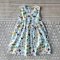 WHITE DINO SLEEVELESS BUTTONS BACK DRESS 100% PRINTED COTTON*HEADBAND NOT INCLUDED