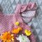 ELASTIC BACK DRESS PINK DOTS 100 % COTTON  *HEADBAND NOT INCLUDED