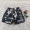 BOYS & GIRLS ELASTIC WAISTBAND SHORTS KIDS ART BLACK/ 100% PRINTED COTTON