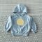 KIDS LOOSE FIT HOODIE LITTLE TREAT WITH SIDE POCKET /100% COTTON BABY FRENCH TERRY TOPDYDED BLUE
