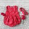 CNY RED JASMIN SLEEVELESS BUTTONS BACK ROMPER 100% PRINTED COTTON *HEADBAND NOT INCLUDED