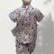 คอลเลคชั่นตรุษจีน เด็กชาย-หญิง กางเกงเอวยางยืด มีกระเป๋าล้วงข้าง 100%คอตตอนพิมพ์ลายดอกไม้สีฟ้า