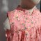CNY DAISY MANDARIN COLLAR SLEEVELESS BUTTONS BACK ROMPER RED FLOWER 100% PRINTED COTTON *HEADBAND NOT INCLUDED