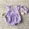 FLUTTER SLEEVES ROMPER 100% COTTON LILAC*HEADBAND NOT INCLUDED
