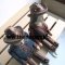 ตุ๊กตาห้อยขา CowBoy&Girl งานไม้แกะสลัก แนวคันทรี่ส์วินเทจ (2 ตัว)