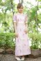 Pink Floral Print Fabric Princess Dress