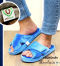 รองเท้าลดแรงกระแทก สำหรับผู้ที่มีอาการรองช้ำ Poly รุ่นปรับหน้ากว้างได้  สีฟ้า พื้นMicrofiberสีน้ำเงิน