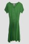 V-neck Slit Dress Solid Green