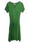 V-neck Slit Dress Solid Green