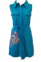 Women's Shirt Dress with Floral Ptaches