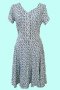 V-neck Slit Dress Abstract printed