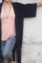 Bohemian Solid Color Loose Long Sleeve Open Front Kimono