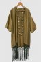 Bohemian Solid Color Loose Long Sleeve Open Front Kimono