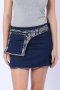 Women's Mini Denim Skirt with Adjustable Pocket BeltBag