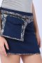 Women's Mini Denim Skirt with Adjustable Pocket BeltBag