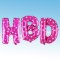 ฟอยล์ตัวอักษร HBD 16 นิ้ว สีชมพู