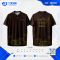 เสื้อโปโล SDN-0244 ลายไทย โทนน้ำตาลทอง