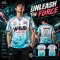 เสื้อกีฬาฟุตบอล SDN-0236 BEAST NEVER STOPS โทนฟ้า-ขาว
