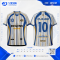 เสื้อกีฬาฟุตบอล SDN-0198 CHASE THE GLORY โทนขาวน้ำเงิน