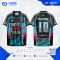 เสื้อกีฬาฟุตบอล SDN-0225 NEVER LOOK BACK โทนดำฟ้า