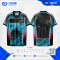 เสื้อกีฬาฟุตบอล SDN-0225 NEVER LOOK BACK โทนดำฟ้า
