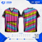 เสื้อกีฬาฟุตบอล SDN-0230 PUSH YOURSELF โทนชมพูฟ้าเหลือง