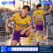 เสื้อกีฬาฟุตบอล SDN-0256 REVOLUTION โทนเหลืองม่วง