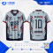 เสื้อกีฬาฟุตบอล SDN-0272 RISE UP โทนขาวกรมท่าแดง